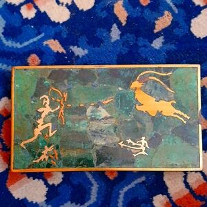 Los Castillos Style Brass & Malachite Box